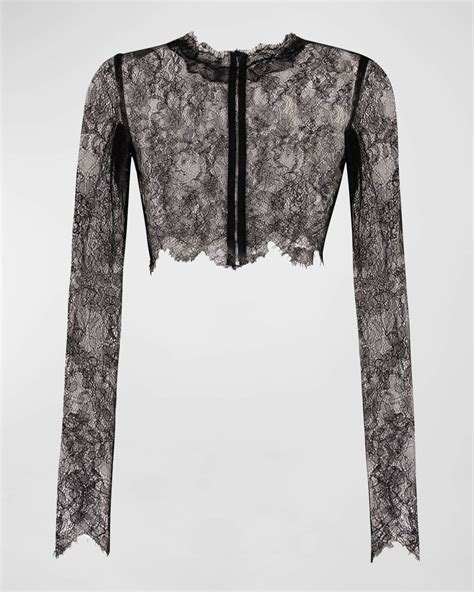 dolce gabbana long sleeve|Dolce & Gabbana chantilly lace top.